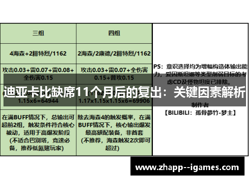 迪亚卡比缺席11个月后的复出：关键因素解析