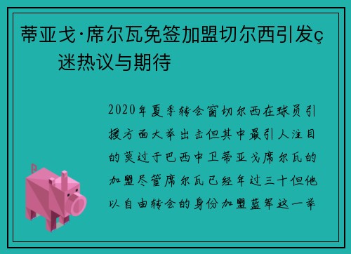 蒂亚戈·席尔瓦免签加盟切尔西引发球迷热议与期待